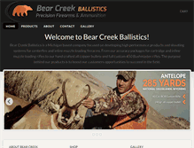 Tablet Screenshot of bearcreekballistics.com